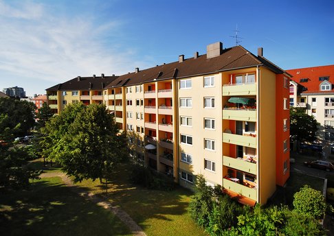 Grünanlagen und Gebäude Wohnanlage Fürth, Sonnenstraße 2-8