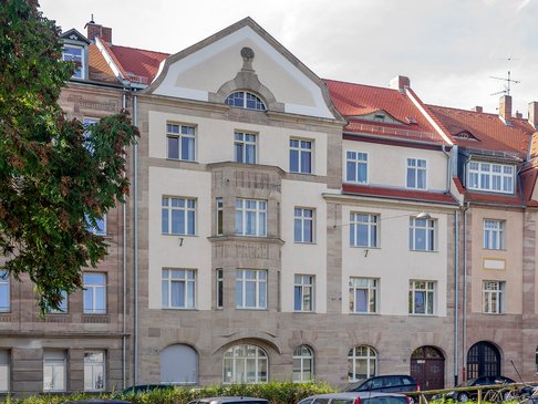 Fassadenansicht Altbauwohnanlage Fürth, Sigmund-Nathan-Straße